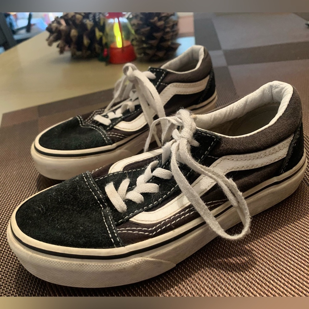 Vans Kids Classic Black and White Sneakers